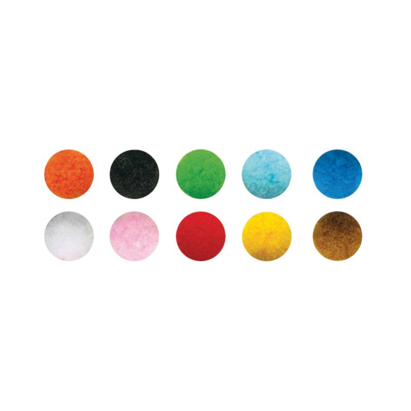 POMPONES COLORES SURTIDOS 5CM PACK 52UDS GRAFOP 68012800