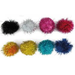 POMPONES BRILLANTES COLORES SURTIDOS 5CM PACK 52UDS GRAFOP 68013000