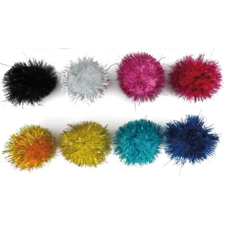 POMPONES BRILLANTES COLORES SURTIDOS 5CM PACK 52UDS GRAFOP 68013000