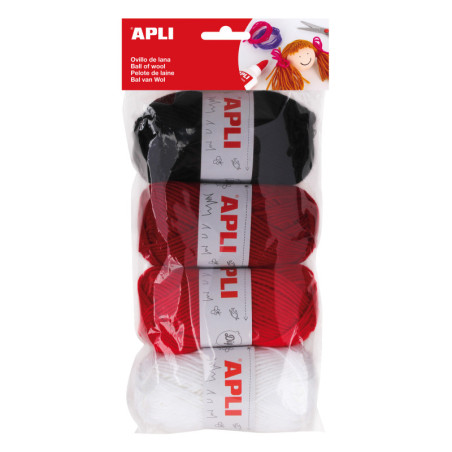PACK OVILLOS DE LANA TONOS ROJOS 4U.50G. APLI