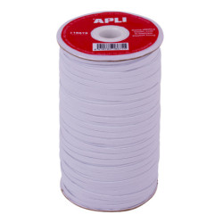 BOBINA DE CUERDA ELÁSTICA PLANA BLANCA 5 MM X 100 M APLI 18675