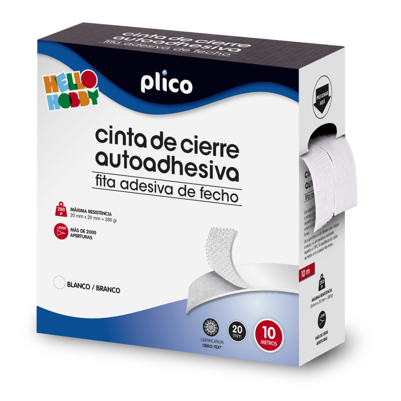 CINTA CIERRE AUTOAHDESIVA 2 ROLLOS 10M X 20MM BLANCO PLICO