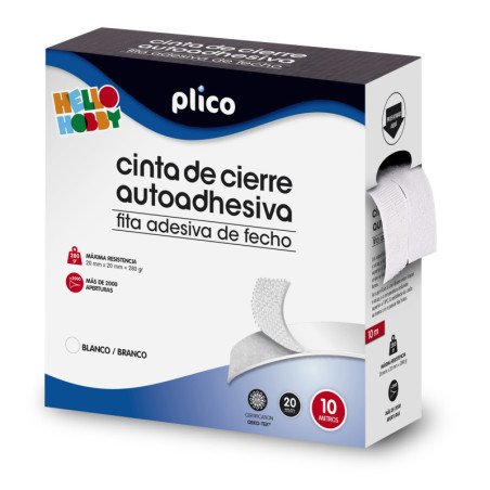 CINTA CIERRE AUTOAHDESIVA 2 ROLLOS 10M X 20MM BLANCO PLICO