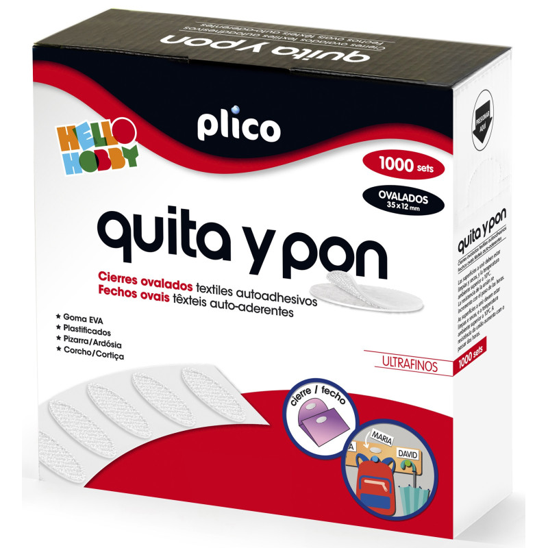 QUITA Y PON. 1.000 MINI CIERRES TEXTILES AUTOADHESIVOS PLICO