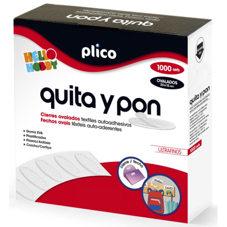 QUITA Y PON. 1.000 MINI CIERRES TEXTILES AUTOADHESIVOS PLICO