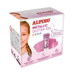 MAQUILLAJE caja 6 GLITTER GEL METALICO ROSA ALPINO