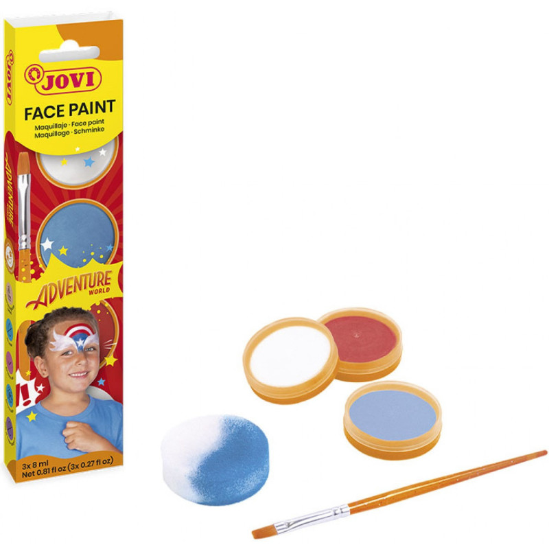 MAQUILLAJE CREMA + ACCESORIOS ADVENTURE caja 3 BOTES 8ML JOVI