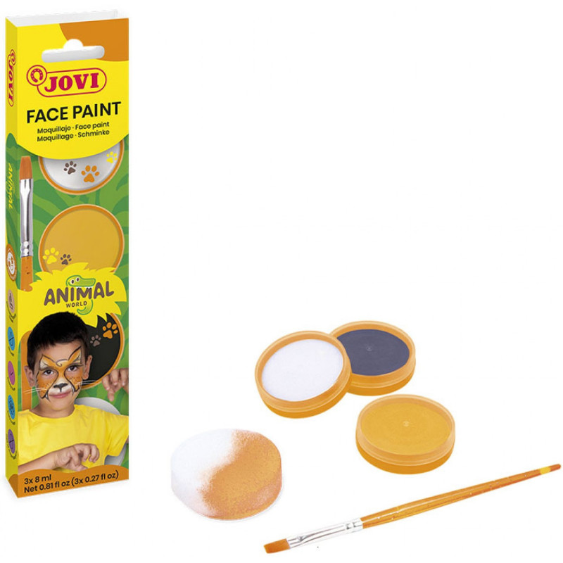 MAQUILLAJE CREMA + ACCESORIOS ANIMALS caja 3 BOTES 8ML JOVI