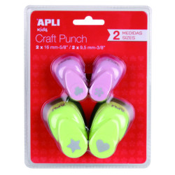 PERFORADORAS PAPEL 4 MOD.9,5 Y 16MM COR+FLOR+TREB+ESTREL APLI 13988
