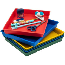 BANDEJAS MULTIUSOS OPACAS SURTIDAS 28X22,5X3CM CONICAS APILABLES 6 UDS FAIBO 211-00