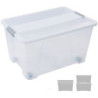 CAJA ALMACENAJE CON TAPA Y RUEDAS 52 L 400X570X320 MM CRISTAL ARCHIVO 2000