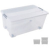 CAJA ALMACENAJE CON TAPA Y RUEDAS 61 L 400X680X310 MM CRISTAL ARCHIVO 2000