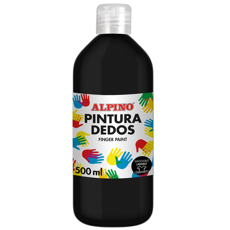 PINTURA DE DEDOS BOTELLA 500 ML NEGRO MASATS