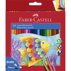 LAPICEROS ACUARELABLES ECOLAPICES 24U C/PINCEL REGALO FABER CASTELL