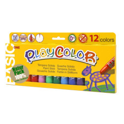 TEMPERA SOLIDA 10G 12 UDS COLORES ESTÁNDAR ONE PLAYCOLOR DUNSA