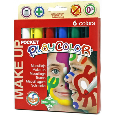 TEMPERA SOLIDA MAKE UP 5G 6 UDS POCKET SURTIDOS PLAYCOLOR DUNSA