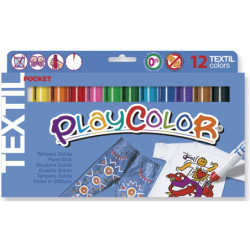 TEMPERA SOLIDA TEXTIL POCKET 5G 12 UDS SURTIDO PLAYCOLOR
