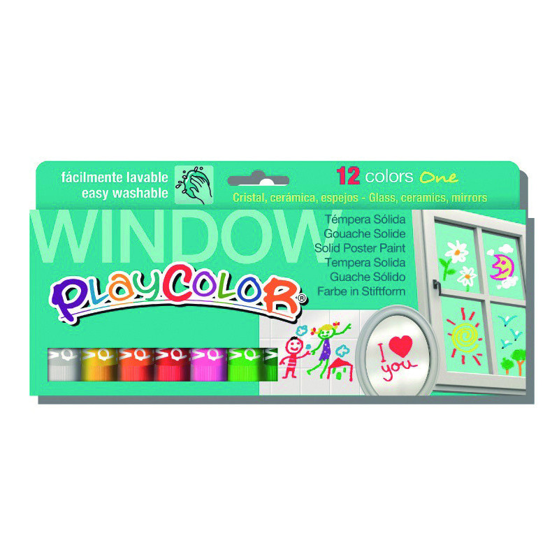 TEMPERA SOLIDA WINDOWS 10G 12UDS SURTIDOS PLAYCOLOR
