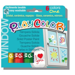 TEMPERA SOLIDA WINDOWS 10G 6 UDS SURTIDOS PLAYCOLOR