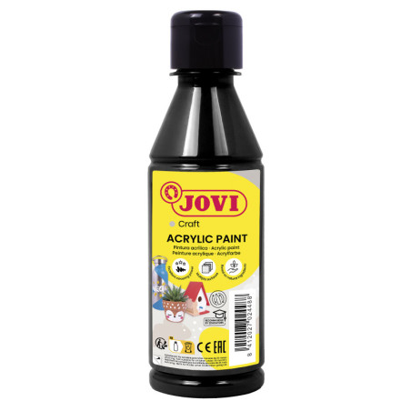 PINTURA MULTIUSOS JOVIDECOR BOTELLA 250 ML NEGRO 68030