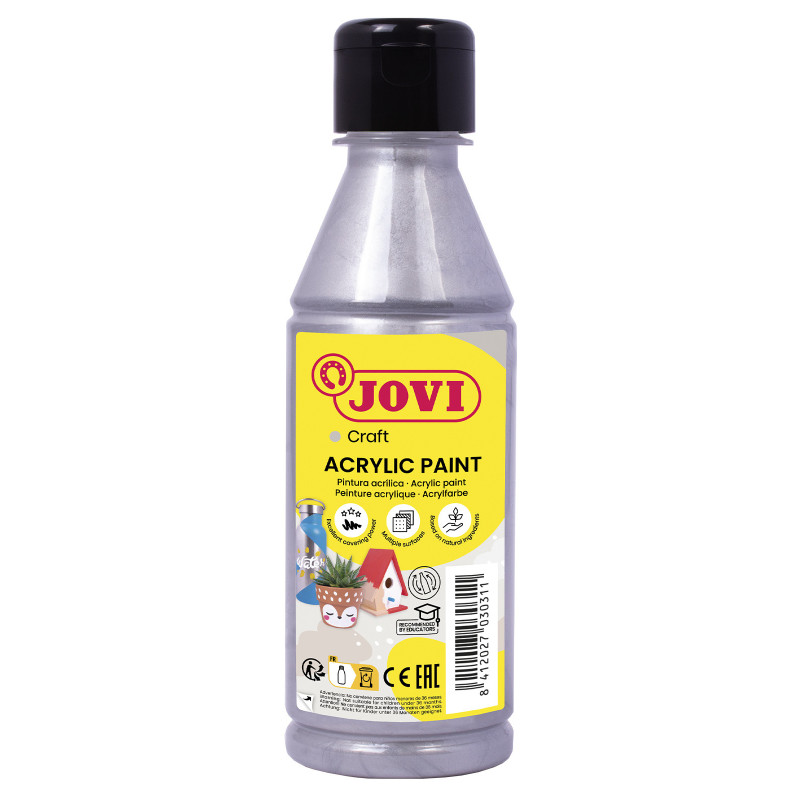 PINTURA MULTIUSOS JOVIDECOR BOTELLA 250 ML PLATA 68037