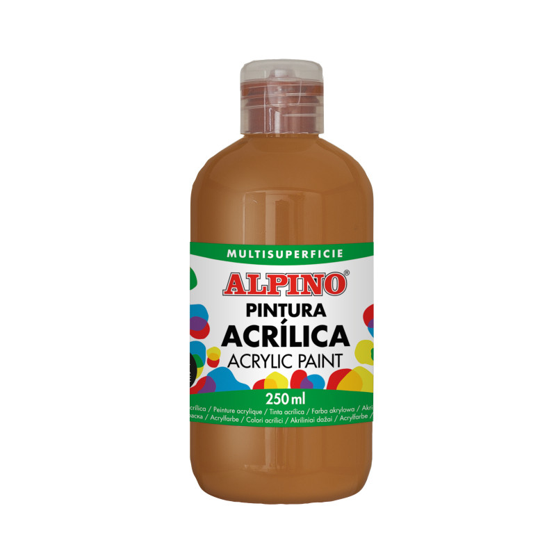 PINTURA ACRILICA BOTELLA 250 ML MARRON ALPINO