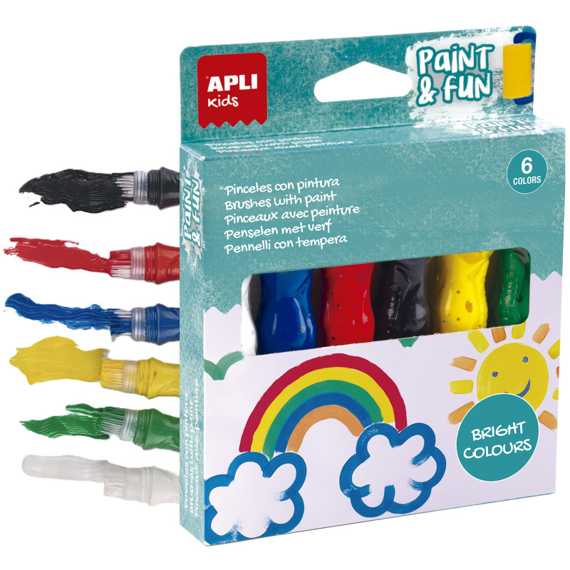 TEMPERAS COLORES BRILLANTES 6U APLI