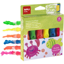 TEMPERAS COLORES NEON 6U APLI