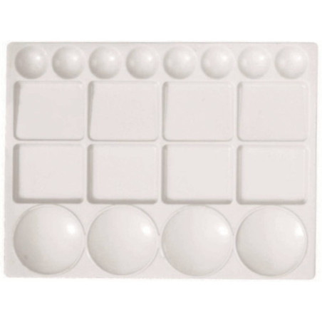 PALETA PLÁSTICO RECTANGULAR 33 X 25 CM 20 ESPACIOS ARTIS