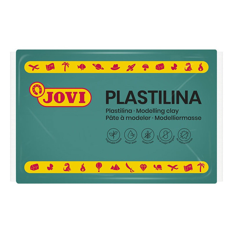 PLASTILINA CJ.15u. 350G VERDE OSCURO JOVI 7211