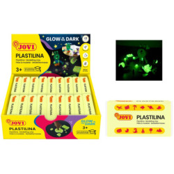 PLASTILINA caja 18 PASTILLAS 50 G GLOW IN THE DARK  (BRILLAN EN LA OSCURIDAD) JOVI