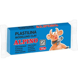 PLASTILINA CJ 12u. 150G AZUL CELESTE  ALPINO