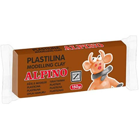 PLASTILINA CJ 12u. 150G MARRÓN ALPINO
