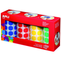 PACK 4 ROLLOS GOMETS REDONDOS 20MM AZ/RO/AM/VE 7080U APLI. 13793