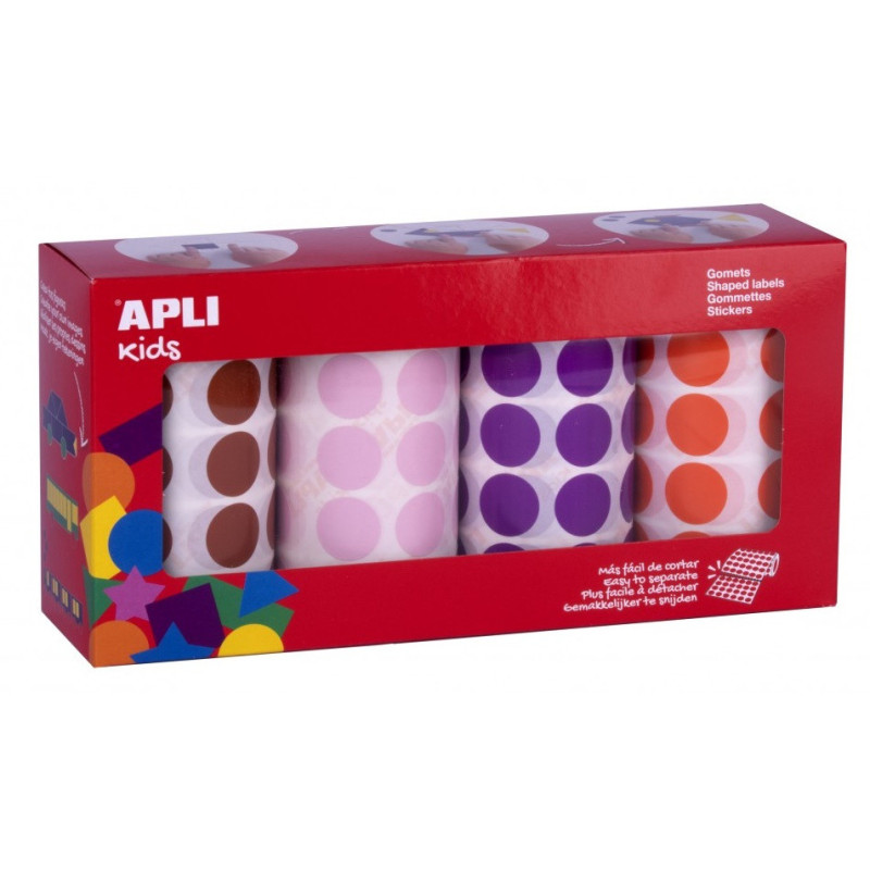 PACK 4 ROLLOS GOMETS REDONDOS 20MM MA/RS/LIL/NJ 7080U APLI 14081
