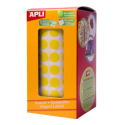 GOMETS REDONDOS 15MM AMARILLO ROLLO 2832u. APLI 4855