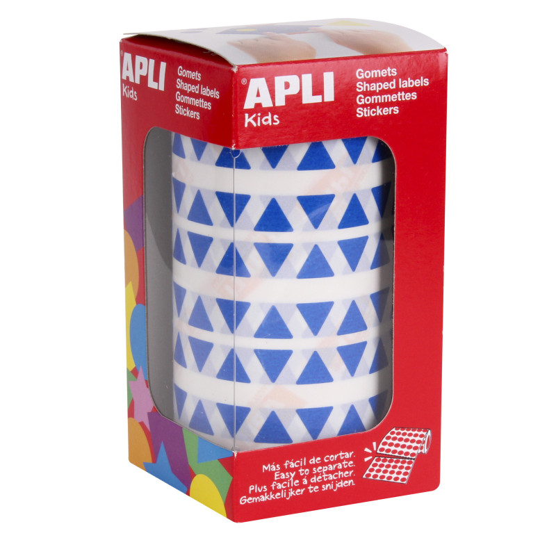 GOMETS TRIANGULARES 10,5x10,5x10,5MM AZUL ROLLO 6136u. APLI 4864