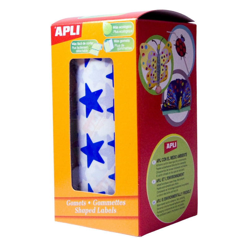 GOMETS ESTRELLAS GRANDES Y PEQUEÑAS AZUL ROLLO 2360u. APLI 4888