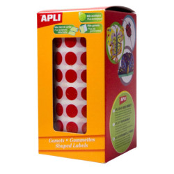 GOMETS REDONDOS 15MM ROJO ROLLO 2832u. APLI 4857