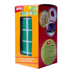 GOMETS CUADRADOS 15x15MM VERDE ROLLO 2832u. APLI 12478