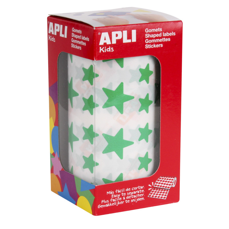 GOMETS ESTRELLAS GRANDES Y PEQUEÑAS VERDE ROLLO 2360u. APLI 4890