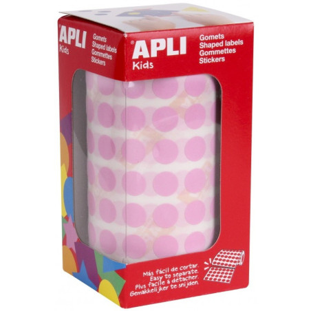GOMETS REDONDOS 10,5MM ROSA ROLLO 4720u. APLI 11479
