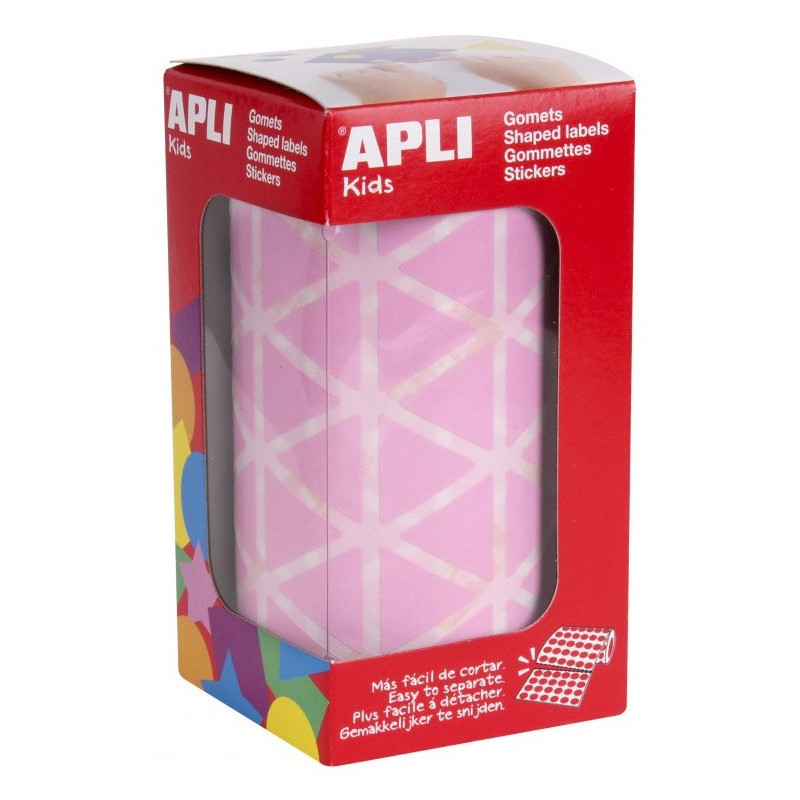 GOMETS TRIANGULARES 20x20x20MM ROSA ROLLO 2596u. APLI 11494