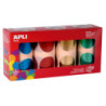 PACK 4 ROLLOS GOMETS XXL REDONDOS Ø 45MM AZ/RO/AM/VE METALIZADOS 1416U APLI 18303