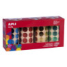 PACK 4 ROLLOS GOMETS METALIZADOS REDONDOS Ø 20 MM AZUL, ROJO, AMARILLO Y VERDE APLI 102410