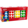 PACK 4 ROLLOS GOMETS CORAZONES AZ/VD/AM/RJ 20X18MM REMOVIBLE 7.080 UDS APLI 19502