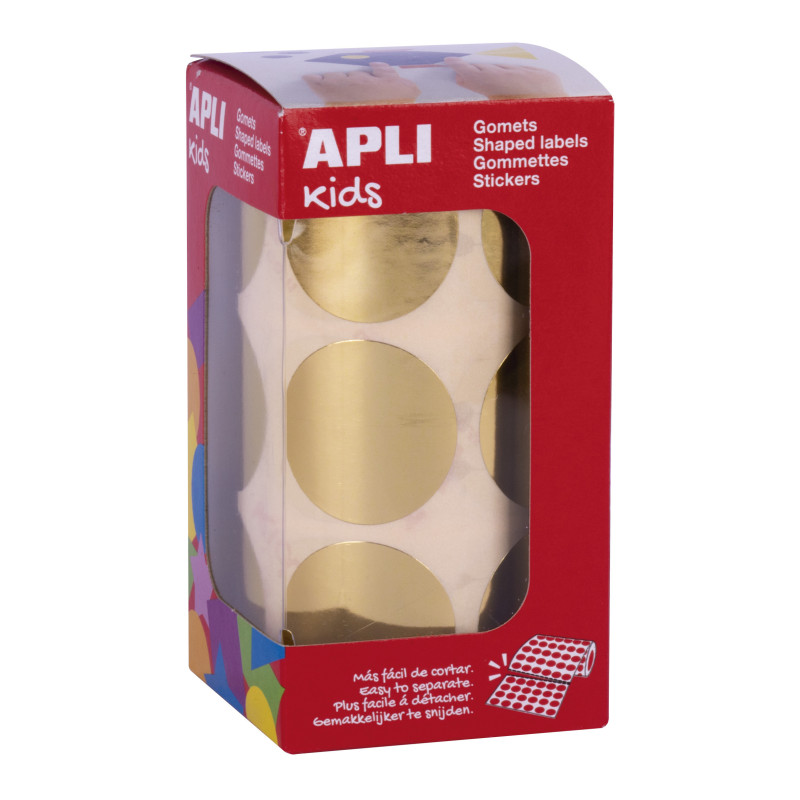 ROLLO GOMETS REDONDOS Ø33 MM METALIZADOS ORO APLI 18481