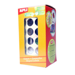 GOMETS METALIZADOS REDONDOS 15MM PLATA ROLLO 2832u. APLI 11630