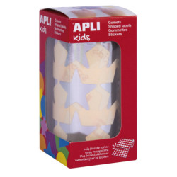 ROLLO GOMETS ESTRELLAS 33 MM METALIZADOS PLATA APLI 17867