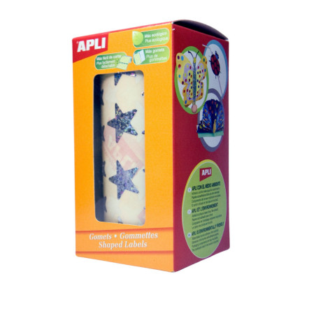 GOMETS METALIZADOS ESTRELLA GRANDES HOLOGRAFICO ROLLO 1416u. APLI 12046